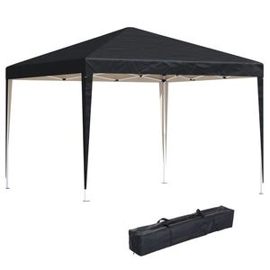Outsunny Pavilion, 2, 95 x 2, 95 m pavilion pop-up pliant, pavilion de grădină, cort petrecere, protecție UV, oțel+material Oxford, Negru | Aosom Romania imagine
