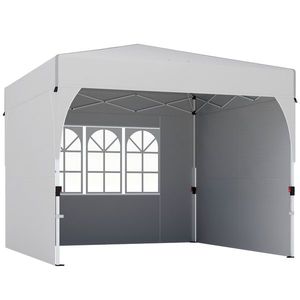 Outsunny Pavilion de grădină 3 x 3 m pop-up, pavilion pliant reglabil pe înălțime, protecție UV50+, 3 pereți laterali, crem | Aosom Romania imagine