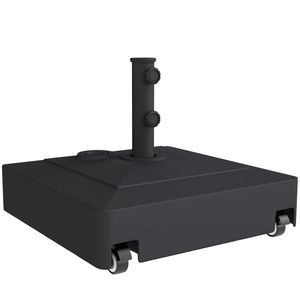 Outsunny Bază Umbrelă cu Roți și Frâne, cu Apă 40kg/Nisip 61kg, pentru Stâlpi de Ø35/38/48mm, Negru | Aosom Romania imagine