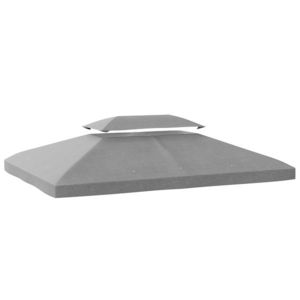 Outsunny Prelată de Schimb 4x3 m cu Acoperiș Dublu Orificii de Scurgere și Protecție UV Doar Prelată NU Include Cadru Gri Deschis | Aosom Romania imagine