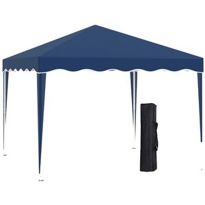 Outsunny pavilion pliant 3 x 3 m, cort de grădină pliabil, reglabil pe înălțime, cu geantă de transport, protecție UV, oțel, material Oxford, albastru | Aosom Romania imagine