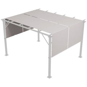 Outsunny Copertină Pergolă Rezervă UV 3x3(m) 4.9x1.2m Ușor de Instalat Kaki | Aosom Romania imagine