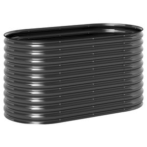 Outsunny Recipient pentru plante, ghiveci metalic cu margine de siguranță și mănuși, podea deschisă, 160B x 80T x 80H cm, Gri închis | Aosom Romania imagine