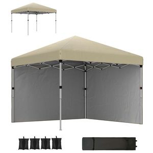 Outsunny Pavilion barnum de grădină pop-up pliant reglabil pe înălțime protecție UV30+ 2 panouri laterale husă de transport inclusă | Aosom Romania imagine