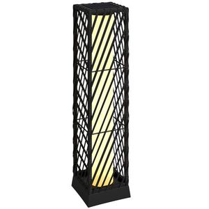 Outsunny Felinar de grădină din ratan Felinar solar exterior cu LED-uri Pornire și Oprire Automată Impermeabil IP44 Negru | Aosom Romania imagine