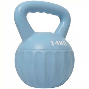 SPORTNOW Kettlebell 14 kg, ganteră cu mâner antiderapant, kettlebell rotund, culturism, antrenament, pentru sală, albastru | Aosom Romania imagine