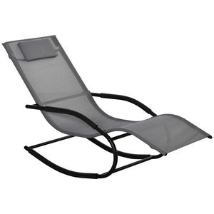 Outsunny Sezlong Balansoar Gravitație Zero, Design Ergonomic, Cadru Metalic și Pernă din Textilen, Relaxare Optimă, Gri | Aosom Romania imagine