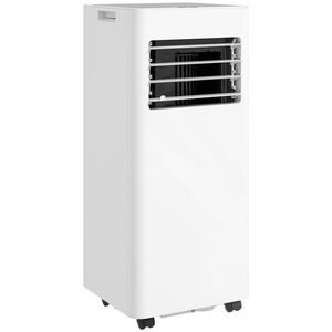 HOMCOM Climatizor mobil 9000 BTU/h 3 în 1 răcire ventilator dezumidificator temporizator 24H și telecomandă alb | Aosom Romania imagine