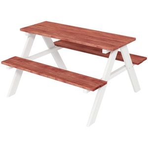 Outsunny Set Masă de Picnic pentru Copii, Masă și Băncuțe din Lemn, Mobilier de Grădină pentru Copii, Jocuri de Exterior, Vârsta 3-8 Ani, Maro | Aosom Romania imagine