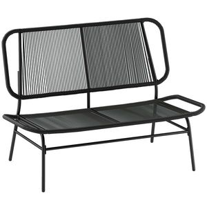 Outsunny Canapea din Ratan, Banchetă pentru Exterior, 2 Locuri, pentru Terasă | Aosom Romania imagine