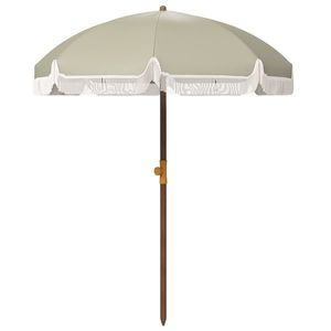 Outsunny Umbrelă de Plajă Portabilă cu Volane în Aer Liber cu Baldachin Ventilat, Geantă de Transport, Ø1.9x2.1 m, Alb-Crem | Aosom Romania imagine