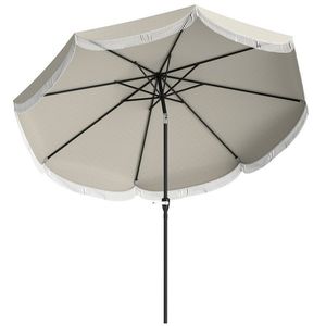 Outsunny Umbrelă de Grădină Inclinabilă 2.7x2.7 m cu Manivelă, Umbrelă Rotundă de Exterior cu 8 Spițe, din Metal și Poliester, pentru Curte sau Balcon, UV 30+, Gri Deschis | Aosom Romania imagine