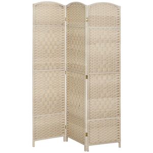 HOMCOM Paravan interior din lemn 3 panouri separator de cameră pliabil pentru living dormitor 135 x 180 cm stejar | Aosom Romania imagine