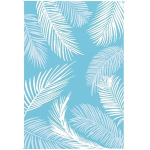 Outsunny Covor outdoor reversibil robust rezistent la intemperii cu geantă de transport ancore pentru sol 274 x 182 cm Hellblau+Weiß | Aosom Romania imagine