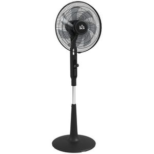 HOMCOM Ventilator pe picior Ø 42cm 40W 3 moduri 28 trepte, funcție anti-țânțari, înălțime reglabilă oscilant 75° negru | Aosom Romania imagine