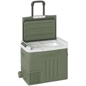 Outsunny Ladă frigorifică electrică portabilă 40 L frigider portabil pentru mașină moduri ECO/MAX mâner telescopic 61x39x49, 5cm gri | Aosom Romania imagine