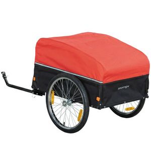 SPORTNOW Remorcă bicicletă 170 litri remorcă de marfă pentru bicicletă cu cuplaj prelată 51 cm roți cu prindere rapidă anvelope cu aer până la 40 kg | Aosom Romania imagine