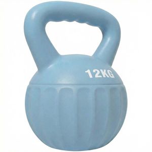 SPORTNOW Kettlebell 12 kg, ganteră cu mâner antiderapant, kettlebell pentru musculație, antrenament, pentru sală, albastru | Aosom Romania imagine