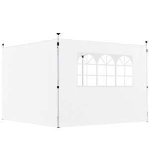 Outsunny Panouri laterale pentru tonelă 3 x 3 m set de 2 cu fereastră material Oxford alb | Aosom Romania imagine