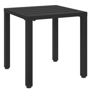 Outsunny Măsuță laterală de grădină, masă rezistentă la intemperii cu design lamelar, pătrată, 45 x 45 x 45, 5 cm | Aosom Romania imagine