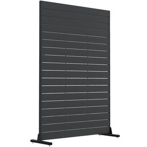 Outsunny Paravan din 6 panouri din HDPE 120x174 cm, separator de încăperi cu suport, aspect de lemn, negru | Aosom Romania imagine