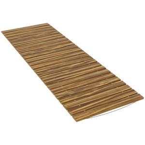 Outsunny Drum de grădină din lemn 120x38 cm Pasarelă dreaptă rulabilă pentru exterior Rezistent la intemperii Carbonizat | Aosom Romania imagine