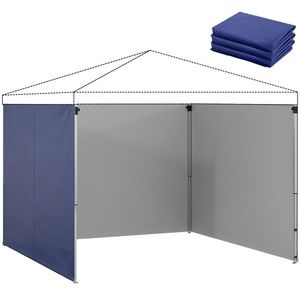 Outsunny 3 Pereți Laterali pentru Pavilioane 300x300 cm, 300x200 cm, Pereți Laterali de Rezervă din Țesătură Oxford cu Fermoar, Albastru | Aosom Romania imagine