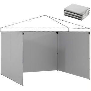 Outsunny Set de 3 piese panouri laterale cu fermoar pentru pavilion 3 x 3 m, gri deschis | Aosom Romania imagine