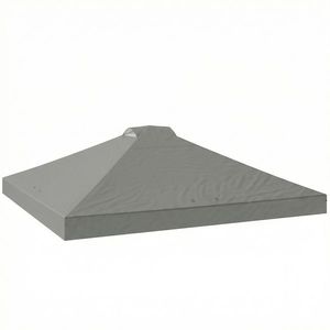 Outsunny Husă acoperiş pavilion înlocuire UV50+ impermeabilă cu 8 orificii de drenaj 3 x 3 m, Gri deschis | Aosom Romania imagine