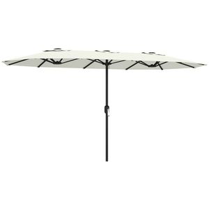 Outsunny Umbrelă de grădină exterioară, umbrelă dublă mare 4, 6 m cu manivelă și protecție UV50+, husă de protecție, crem | Aosom Romania imagine