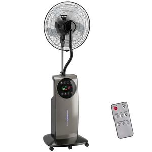 HOMCOM Ventilator cu Nebulizare, Rezervor 3.1L, 3 Moduri, 3 Viteze, Funcție Anti-Țânțari, Ventilator de Tip Coloană, Roți, Oscilație 70°, Înclinare 10°, Cronometru 12h, Display LED, Telecomandă, 90W, 138cm | Aosom Romania imagine