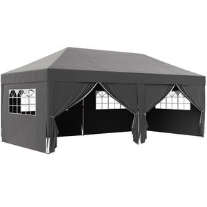 Outsunny Pavilion cca. 6x3 m Stabil Rezistent la iarnă Pop-up pavillon pliabil cu ferestre, ușă cu fermoar, pereți laterali, protecție UV | Aosom Romania imagine