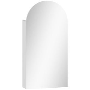 HOMCOM Dulap de perete pentru baie cu oglindă, corp pentru baie fără ramă în arc și etajere reglabile din sticlă, alb | Aosom Romania imagine