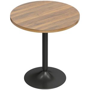 HOMCOM Masă de bar rotundă 60 cm, masă înaltă de bucătărie cu piciorușe antiderapante, pentru bucătărie, living, nuc | Aosom Romania imagine