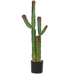 HOMCOM Plantă artificială de interior 111 cm, cactus artificial în ghiveci, pentru casă, birou, living, dormitor, verde | Aosom Romania imagine