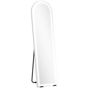 HOMCOM Oglindă de corp întreg cu lumini LED, 150 x 40 cm, arcuită, dimabilă, 3 culori de lumină, freestanding sau montare pe perete, Alb | Aosom Romania imagine