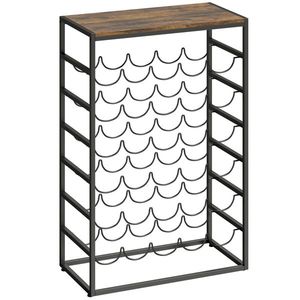 HOMCOM Suport pentru 30 sticle, raft pentru vin cu 6 niveluri, stil industrial, 59x30x88, 5cm, maro rustic | Aosom Romania imagine