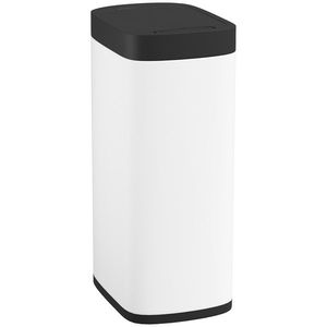 HOMCOM Coș de gunoi de bucătărie automat 50 L, coș cu senzor de mișcare, funcționează pe baterii, 26, 5x35, 5x68 cm, crem | Aosom Romania imagine