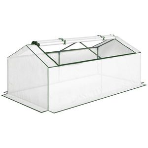 Outsunny Seră cu folie PE cu fereastră, seră din folie rezistentă la iarnă, seră 180 x 90 x 70cm Alb | Aosom Romania imagine