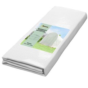 Outsunny Folie pentru seră 4 x 2 m, impermeabilă, învelitoare de grădină cu ușă, 8 ferestre, protecție UV, rezistentă la rupere, polietilenă, albă | Aosom Romania imagine