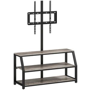 HOMCOM Comodă TV cu suport pentru televizoare până la 182, 9 cm, comodă TV cu 2 rafturi deschise, 110x43x150cm, gri | Aosom Romania imagine