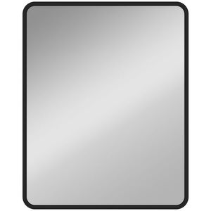 HOMCOM Oglindă de perete dreptunghiulară 50 x 40 cm, oglindă decorativă modernă cu ramă din metal pentru living, hol, coridor, negru | Aosom Romania imagine