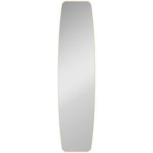 HOMCOM Oglindă mare de perete ovală 160 x 40 cm, oglindă suspendată modernă, cadru din metal și lemn, gata de agățat, auriu | Aosom Romania imagine