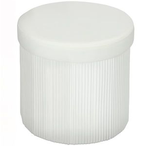 HOMCOM Puf depozitare Bancă depozitare pliabilă 35 L 38x38x38 cm Tapițerie din Catifea Cufăr de Depozitare Rotund Crem | Aosom Romania imagine