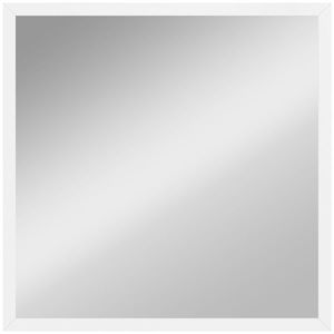 HOMCOM Oglindă de perete pătrată 50 x 50 cm, ramă din lemn alb, ideală pentru baie, living sau dormitor | Aosom Romania imagine