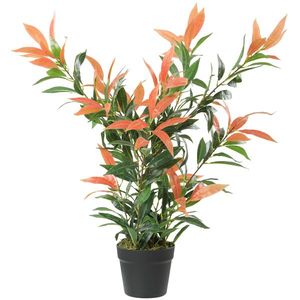 HOMCOM Photinia artificială lucioasă 90 cm, plantă artificială cu 300 de frunze, ramuri ajustabile, 45 x 45 x 90 cm, Roșu+Verde | Aosom Romania imagine