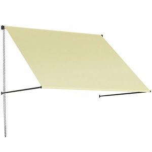 Outsunny Copertină retractabilă manuală înclinare reglabilă 150 x 116 cm protecție UV aluminiu poliester crem | Aosom Romania imagine