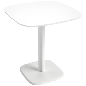 HOMCOM Masă de dining pentru 4 persoane masă de bucătărie pătrată stil modern cu blat aspect lemn, 70 x 70 cm, alb | Aosom Romania imagine