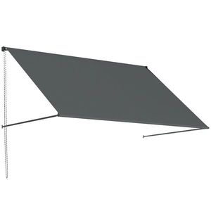 Outsunny Markiză manuală retractabilă Înclinare reglabilă 195 x 120 cm protecție UV aluminiu poliester gri închis | Aosom Romania imagine