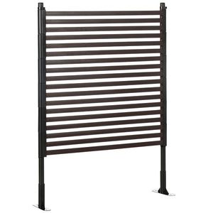 Outsunny Panou gard de grădină paravan metalic exterior cu picioare sau țăruși de înfigere, modular, 93L x 22l x 124H cm | Aosom Romania imagine